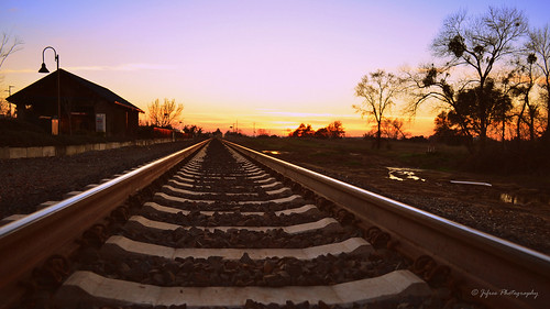 california travel trees sunset train photography rail rails rocklin jifree