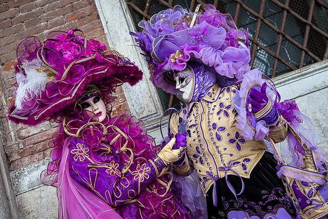 portrait to the masked, carnival of venice, italy