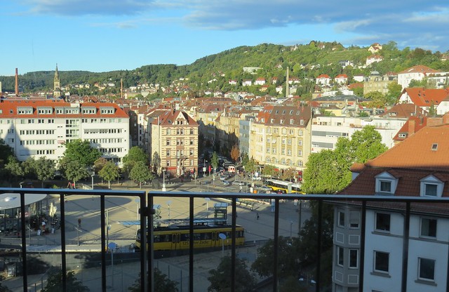 View from our hotel in the Marienplatz area - Stuttgart, Germany