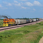 RCPE TRHU, Florence, Minn. RCPE train TRHU takes the siding at Florence, Minn., where the crew would cut the train for two grade crossings, and then cab to Elkton to bring back an ethanol train.
