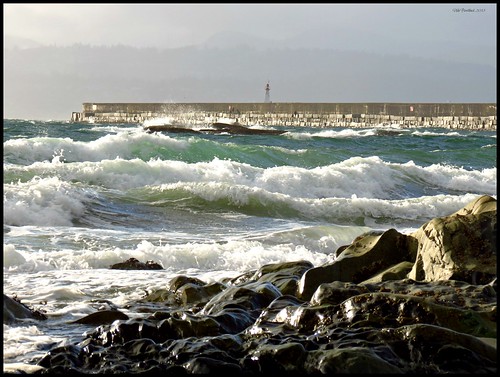 lighthouse beach water rocks waves bc britishcolumbia windy victoria vancouverisland february breakwater 2013 juandefucastraits