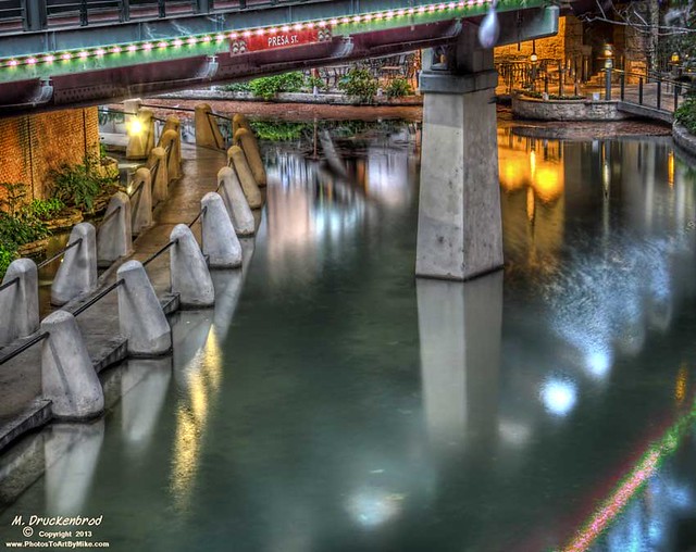 San Antonio River Walk under the Presa Street bridge