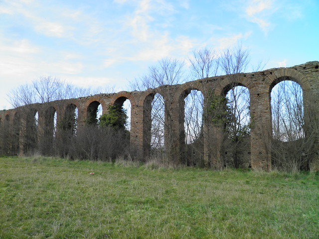 Quintili aqueduct ruins, built to bring water from Aqua Claudia aqueduct to Quintili Villa, near the Via Appia, Rome