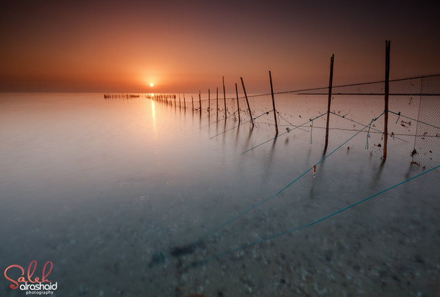 Kuwait - Fish net sunrise
