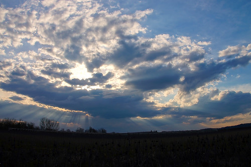 The sun is about to set on Moissac by David B. - just passed 12 million views. Thanks!, sunset sky cloud sun france field clouds soleil sony champs ciel fields nuage nuages champ tarnetgar