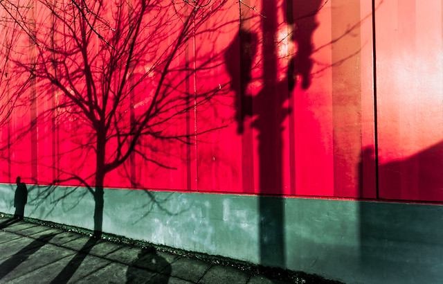 Red Wall...Me & Shadow People