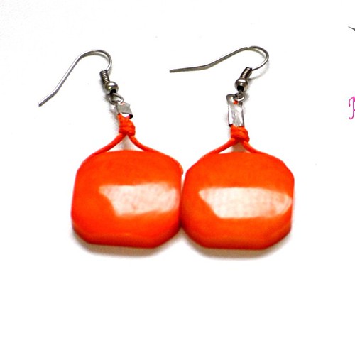 These Orange Tagua nut made are our famous earrings among … | Flickr