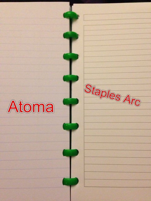 Staples Arc paper in a Atoma Notebook
