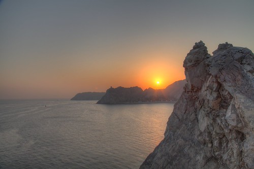 Sunrise from the Old Watchtower, Muttrah, Oman by RobUnwin, 