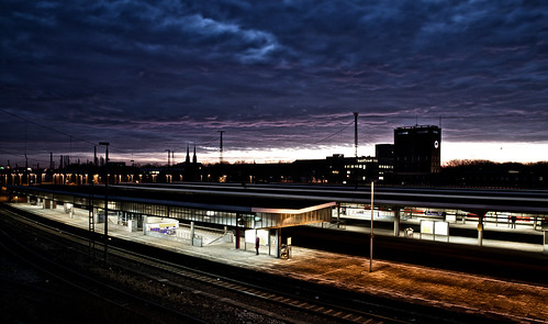 sky station clouds sunrise deutschland outdoor himmel wolken bahnhof nrw sonnenaufgang oberhausen industriekultur ausenaufnahme museumsbahnhof
