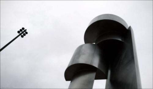 Modern Art Detail with Light Pole