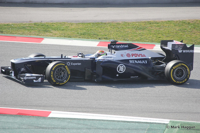 Pastor Maldonado in his Williams at Formula One Winter Testing, March 2013