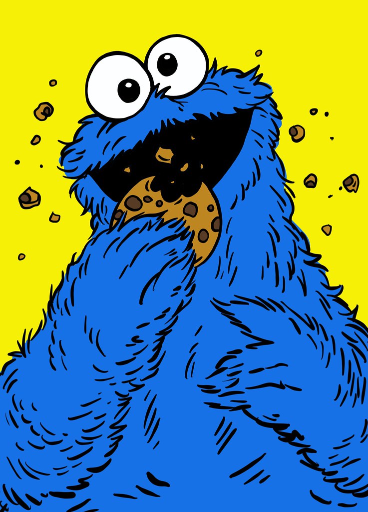 cookie monster | Cartoon postcard | artist les | Flickr