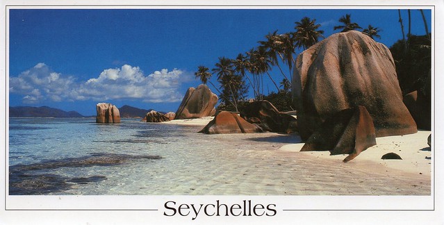 Seychelles - La Digue Island (Anse Source d'Argent beach, sheltered by reef on the third largest inhabited island of the Seychelles in terms of population, lying east of Praslin and west of Felicite Island)