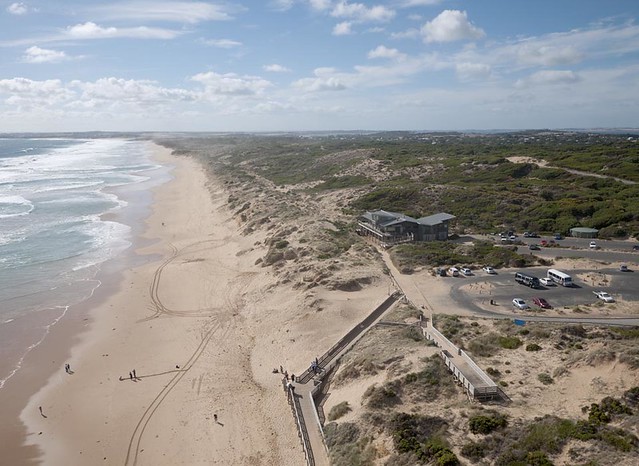 Kite aerial photograph at Cape Woolamai Beach