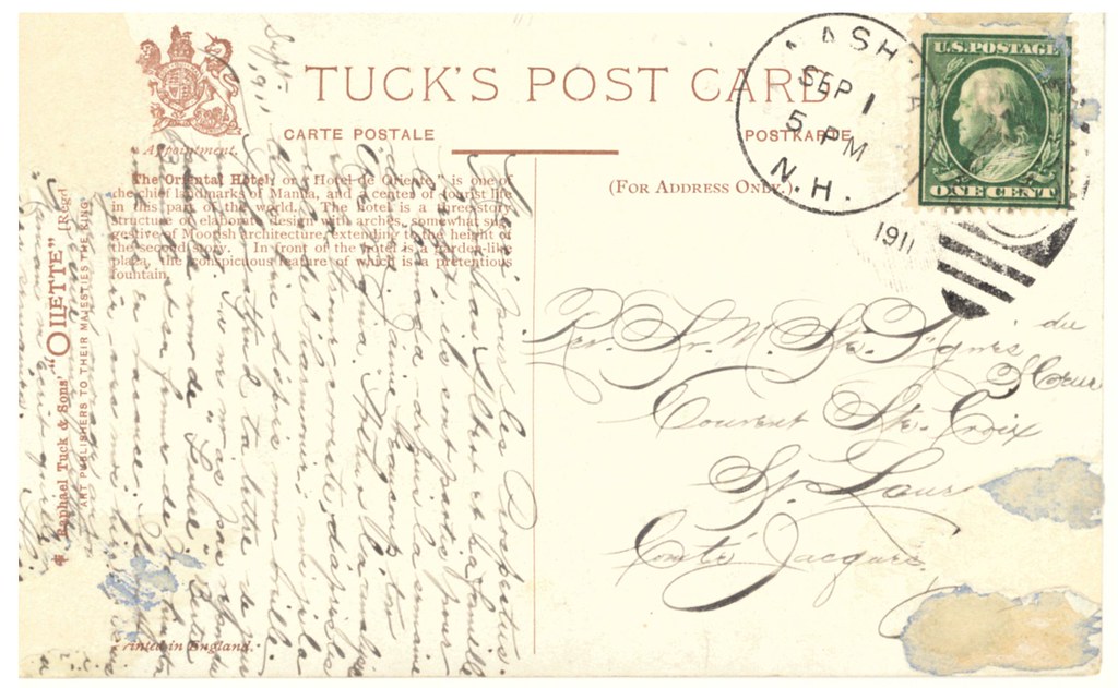 Postcard Reverse Reverse of Postcard: