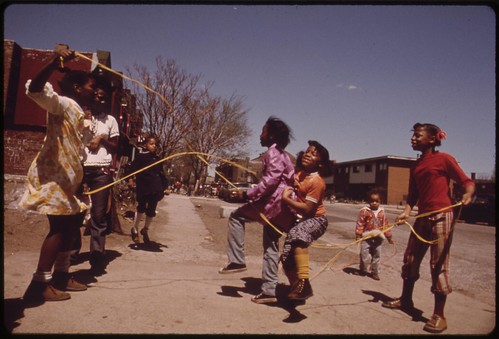 Black Children Play Outside The Ida B. Wells Homes, One Of Chicago's Oldest Housing Projects. There Are 1,652 Apartments Housing 5,920 Persons In 124 Buildings On The South Side, 05/1973