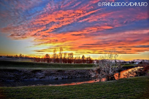 Sunset by Francesco Cadamuro, sunset river natura hdr