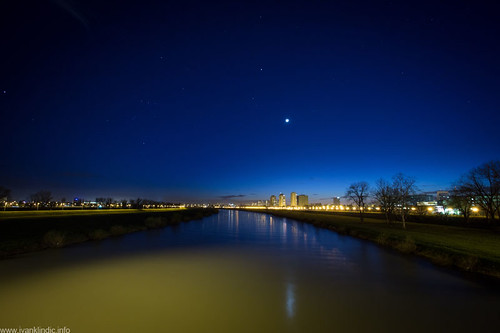 blue moon reflection night canon buildings river landscape photography coast long exposure view zagreb hour 1740 sava 6d