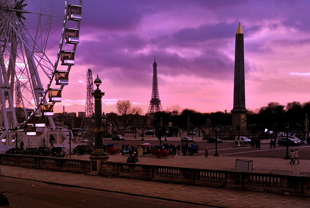 Paris : Place de la Concorde / Obélisque / Grande roue / Tour Eiffel
