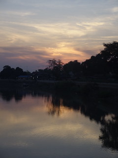River Sunset Fluss Sonnenuntergang Suphanburi Central Thailand