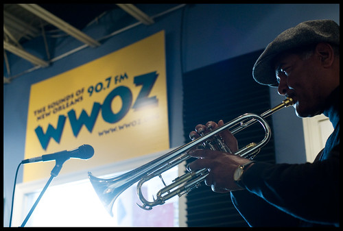 Wendell Brunious at WWOZ, by Ryan Hodgson-Rigsbee (http://rhrphoto.com/)