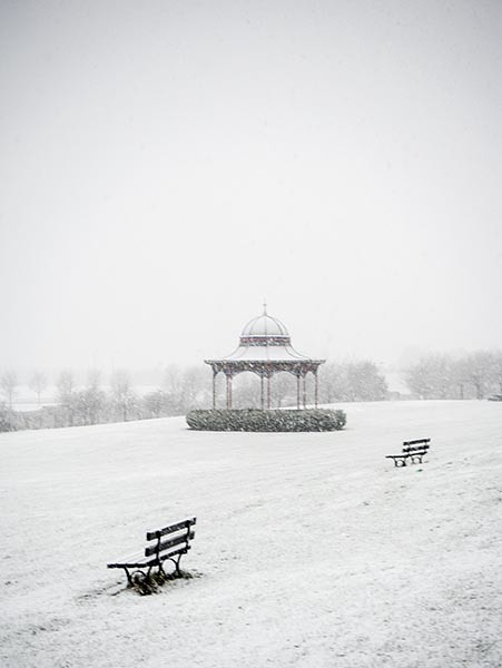 Flurry of Snow  - Magdalen Green Bandstand  - Winter Scene  - Dundee Scotland