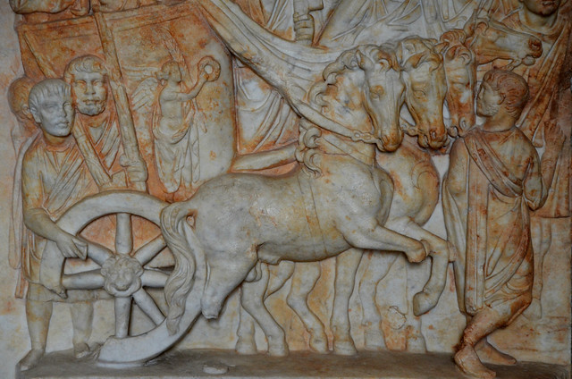Detail of the relief with scene of Trajan's posthumous Parthian triumph in 118 AD, from Praeneste, Palestrina, Museo Archeologico