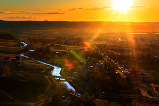 Shining sunset over Emmett, Idaho
