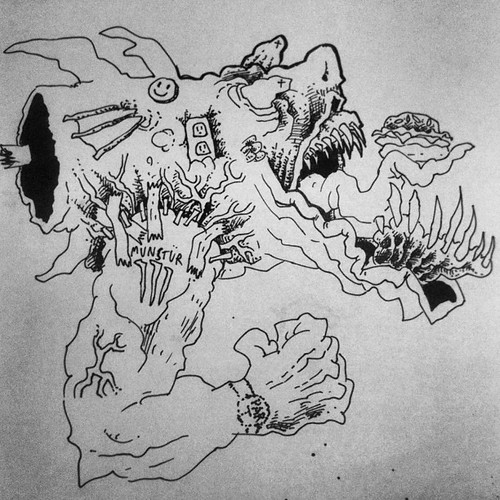 Shitty bro-y shark mutant sketch #shark #mutant #muscles #bodybuilding #burgers #sharkattack #cartoon #illustration #sharpie #ink #paper #b&w #kool #koolskull | by Juan Larrazabal