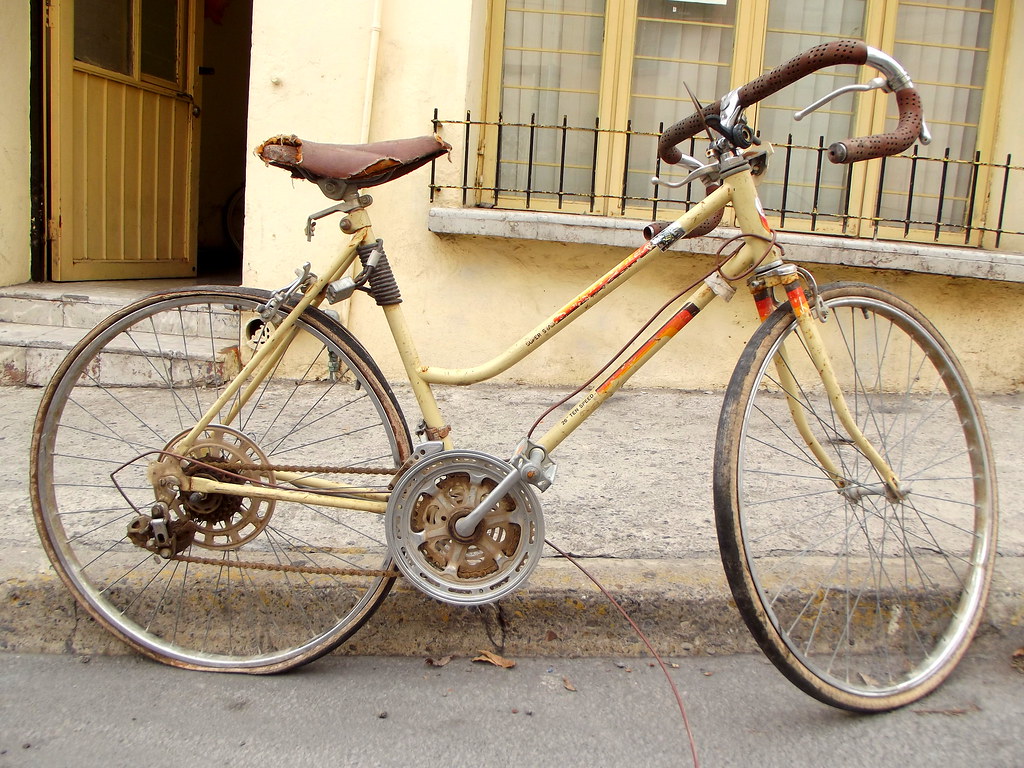 Bicicleta JC Penney, de ruta, antes de restauración.