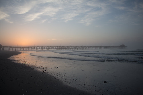North Myrtle Beach (7) by JasonMK™, Cherry Grove Pier in North Myrtle Beach, South Carolina at (or just before) sunrise on a foggy morni