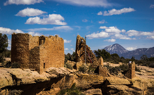 Ancient TLC by ebhenders, Hovenweep castle, abandoned in the late 1200's, receives a bit of restoration work. 

According to t