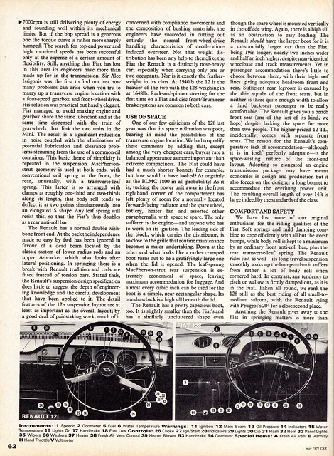 Fiat 128 & Renault 12 L Twin Road Test 1971