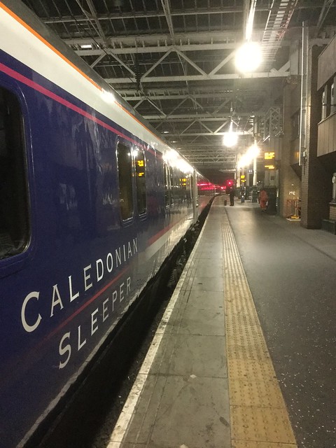 Caledonian Sleeper awaits the green light at Edinburgh Waverley.