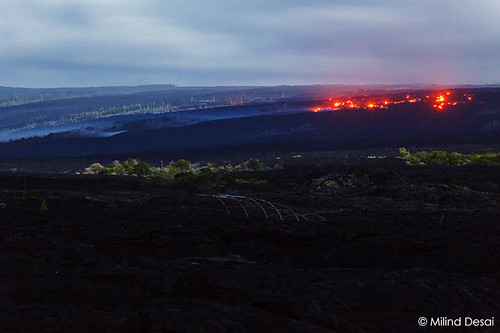 Glowing mountainside by Milind.Desai, Pu'O'O as seen from Kalapanasunset canon kalapana volcano hawaii lava glow bigisland hawaiivolcanoes