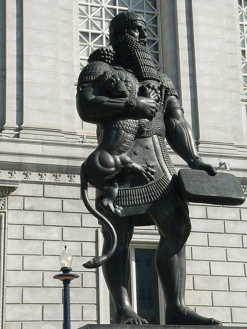 Statue of Ashurbanipal outside the Asian Art Museum 1