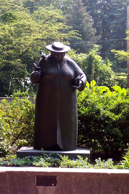 Woman with Birds, Crosby Gardens