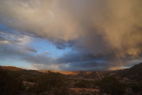 Still from the Time Lapse by ikewinski, sunset mountains newmexico clouds desert sage rainbows juniper embudo