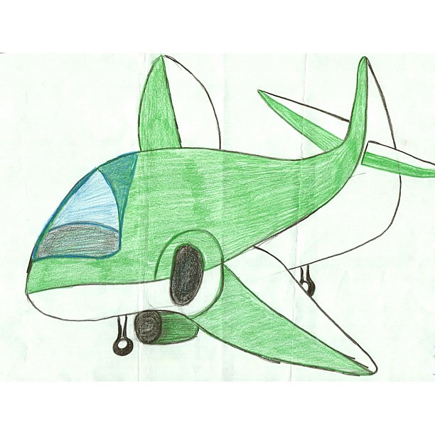 هذي رسمة واحد يبي يصير طيار مدني وبيصبغ طيارته أبيض وأخضر Flickr