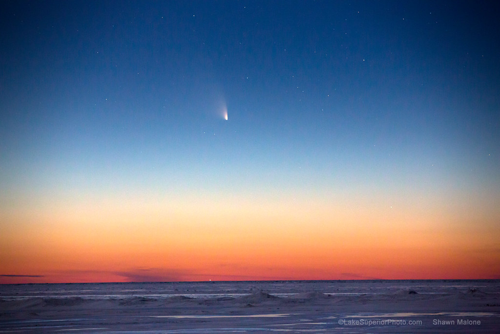 Comet Panstarrs Frozen Lake Michigan Headlands Internati Flickr