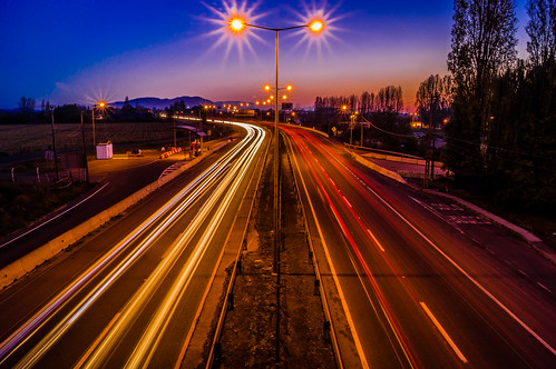 chile road sunset cars lights sony slt a37