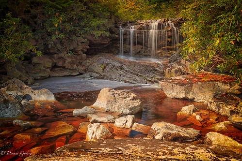 westvirginia autumn fall landscape landscapemountain rocks water waterfall hambleton unitedstates us