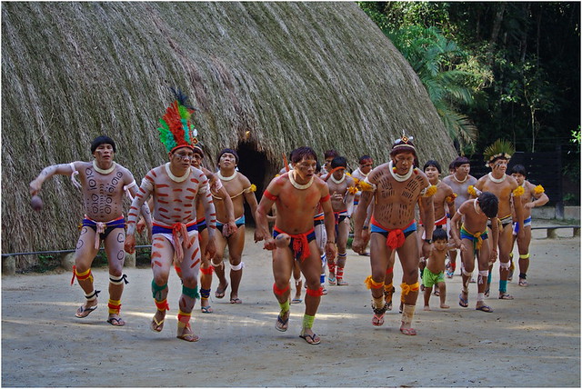 IMG_2094 Kuikuro Indians dancing at Toca da Raposa, São Paulo, Brazil