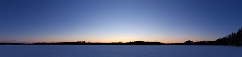 hyvikäs by hsimola, 5 images combined to a panoramasunset panorama