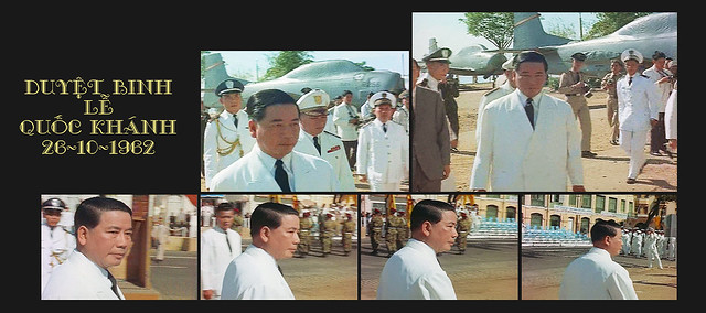 Saigon Otober 26, 1962 - President Ngo Dinh Diem attending Republic Day parade at Bach Dang Quay