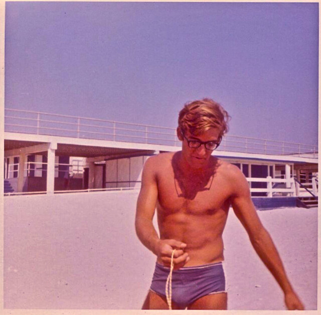 Vintage Photo: Man In Speedo On Beach
