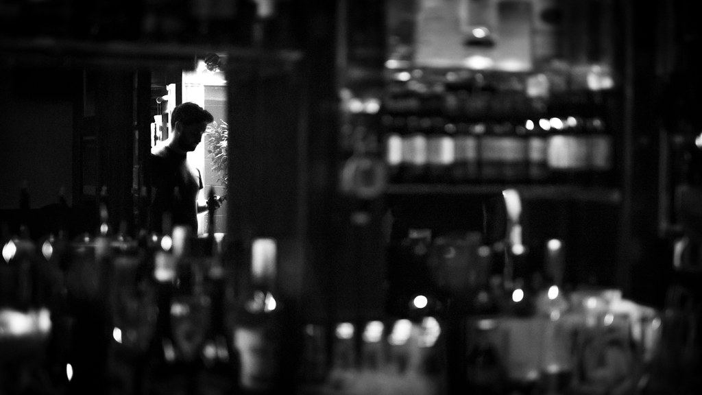 Pub reflections - Dublin, Ireland - Black and white street photography