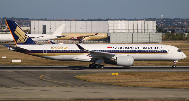 DELIVERY FLIGHT OF THE 10,000TH AIRBUS (AIRBUS A350-900 SINGAPORE AIRLINES) 9V-SMF MSN054 (F-WZFD) IN TOULOUSE-BLAGNAC AIRPORT           OCTOBER   15,2016