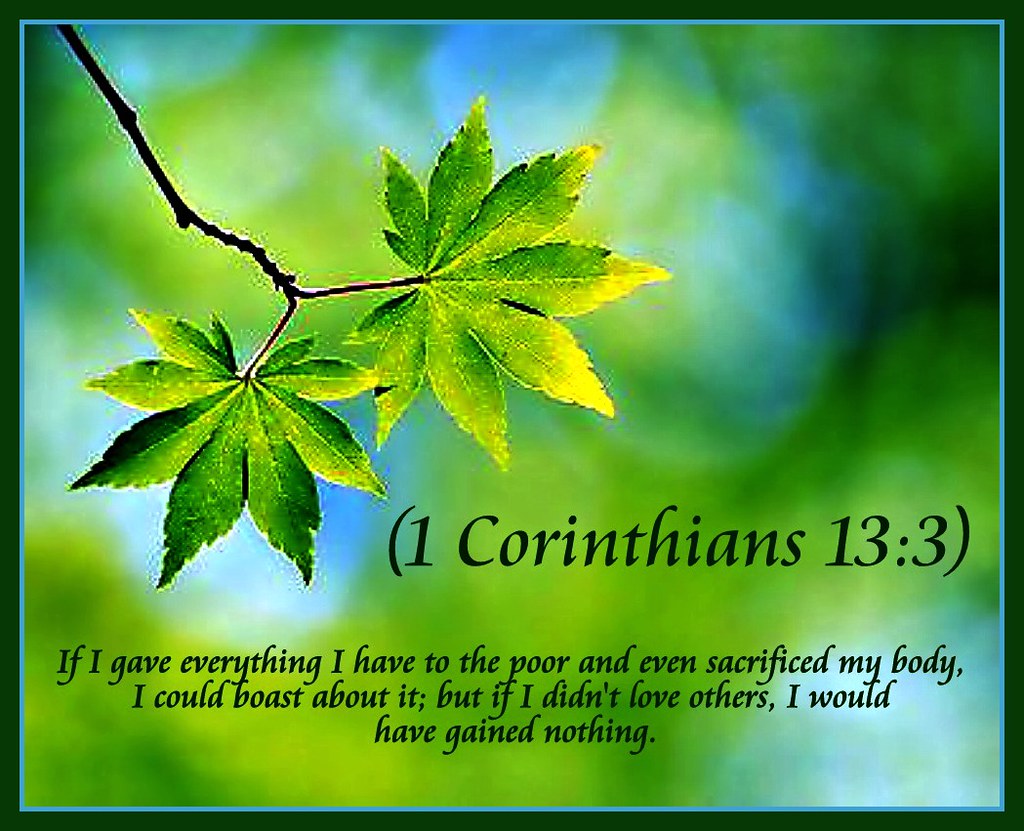 1 Corinthians 13:3 nlt.
